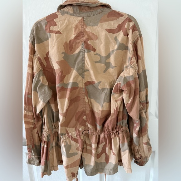 FREE PEOPLE WOMEN’S CAMOUFLAGE TAUPE  MILITARY STYLE JACKET SIZE: S - Picture 7 of 13